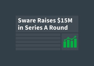 Press Release - Sware Raises $15M in Series A Round, with green bar/line graph